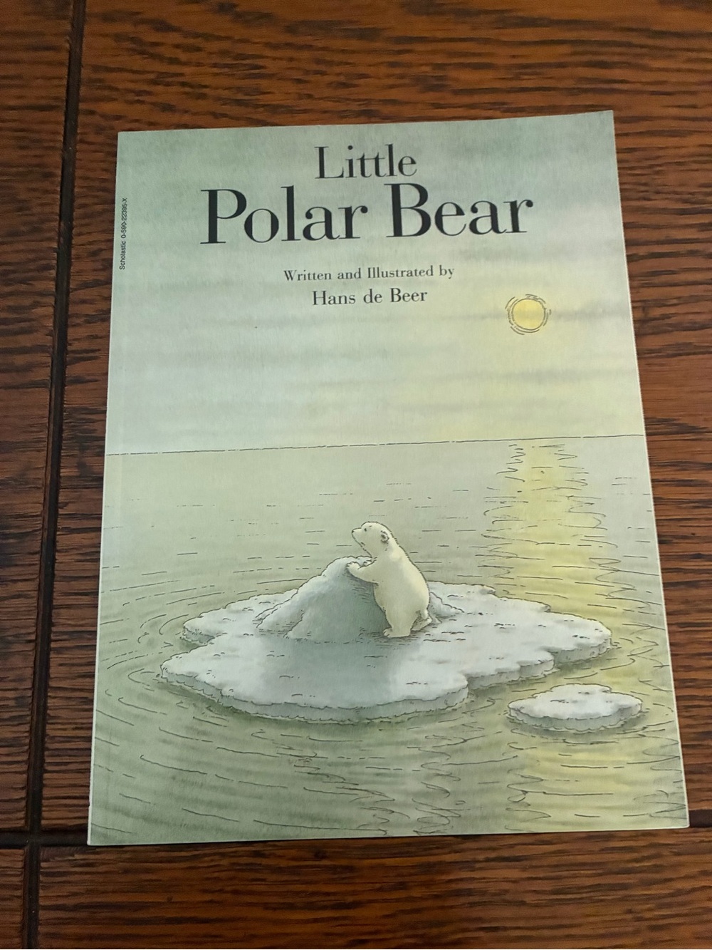 Little Polar Bear Children's Art Print - Soft Green & White